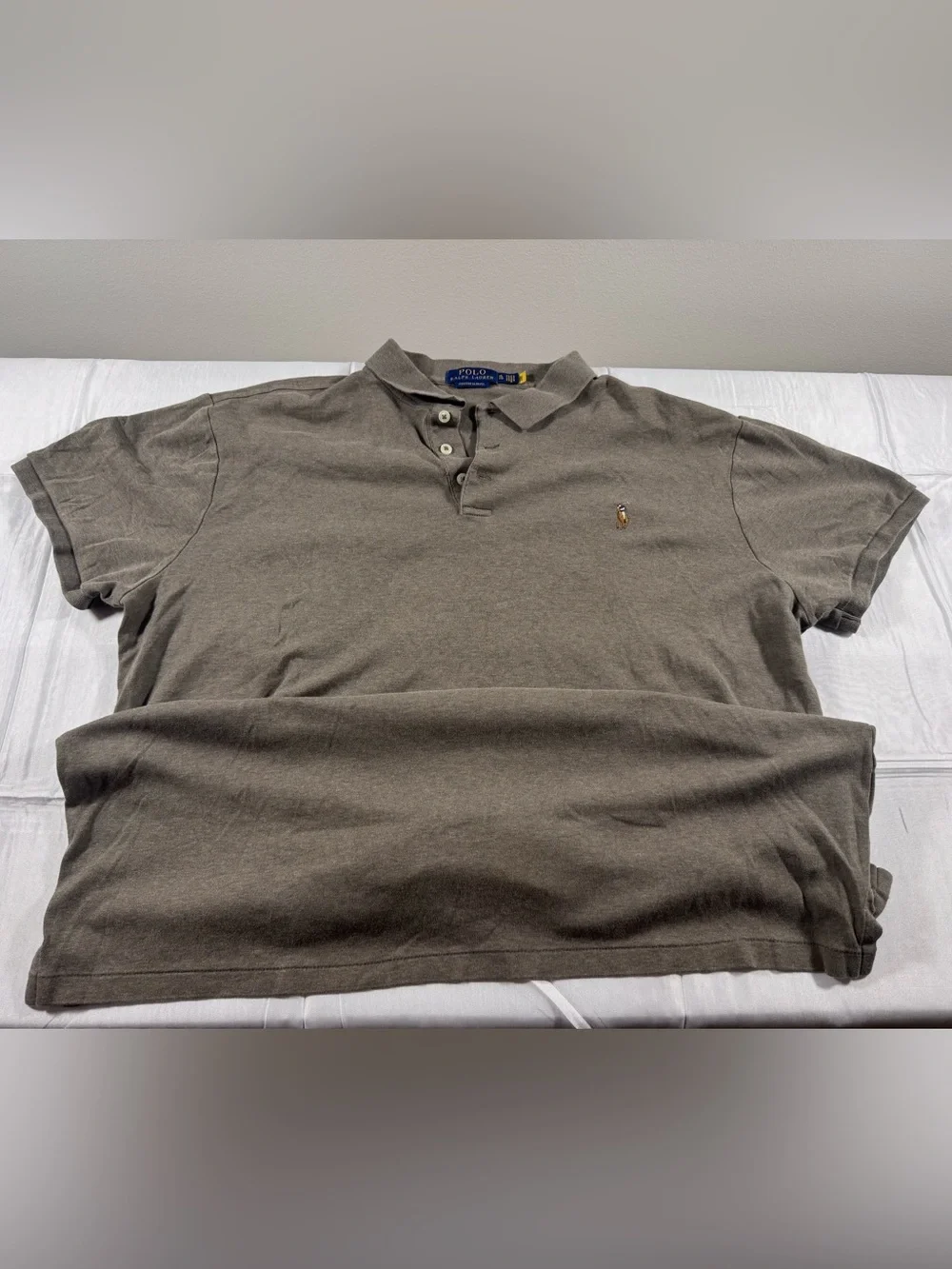 Ralph Lauren Polo Shirt in Heather Gray with Embroidered Pony